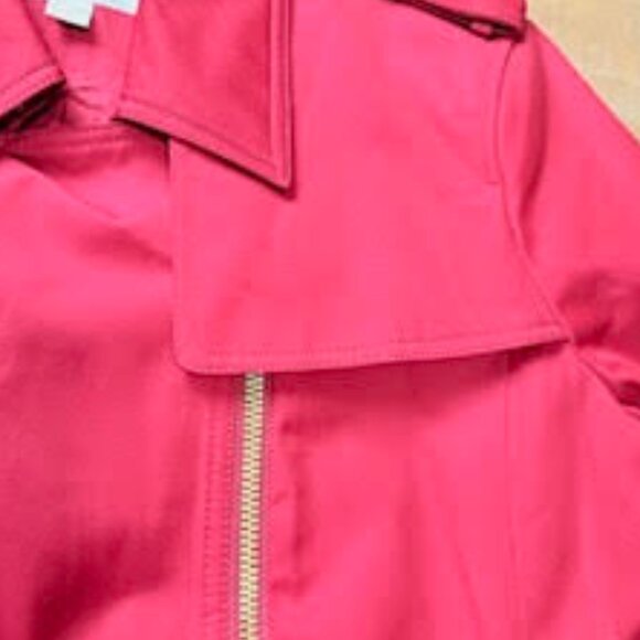 Michael Kors Red Belted Trench Coat Jacket Gold Zipper Hardware Women’s XL - Picture 6 of 13
